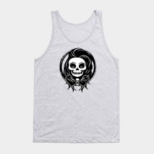 Female Craft Artist Skull and Needles Black Logo Tank Top